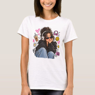 Cool Girl – 美しいY2Kガール Tシャツ