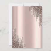 Cool Girl,Glitter Drips Rose Gold 60歳 招待状 (裏面)