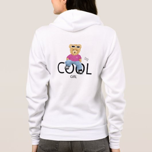 Cool Girl Teddy Hoodie – Cute Style  パーカ (裏面)
