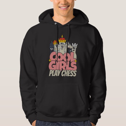 Cool girls play chess   chess saying chess player パーカ (正面)