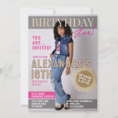 Cool Glam 16th Birthday Magazine Cover News Photo 招待状 (正面)