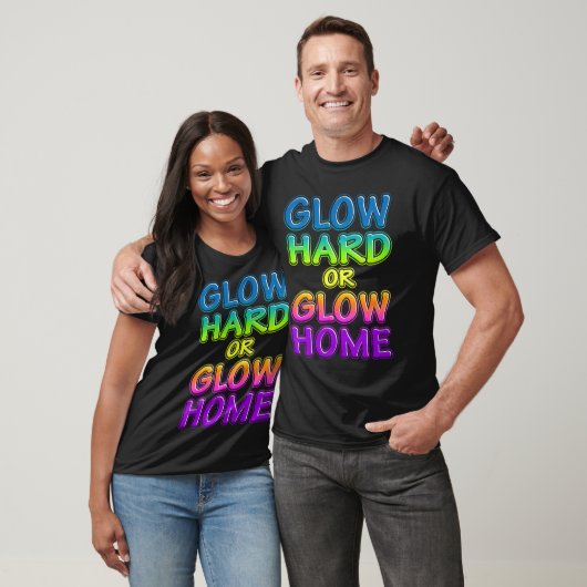 Cool Glow Hard or Glow Home Party dance rainbow Wo Tシャツ (ユニセックス)