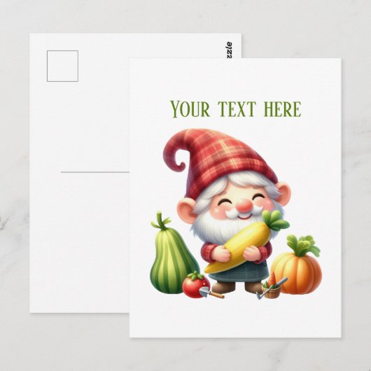 Cool gnome mixed vegetables  farmer customizable ポストカード (正面/裏面)