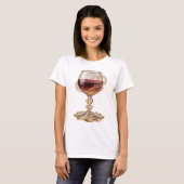 Cool Gold 赤ワイングラス 3D テキストアート Tシャツ (正面フル)
