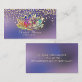 Cool Gold Diamonds Colorful Lotus Purple 名刺 (正面/裏面)