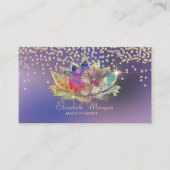 Cool Gold Diamonds Colorful Lotus Purple 名刺 (正面)