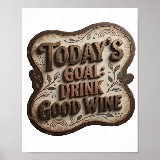 Cool Gold TODAY'S GOAL DRINK GOOD WINE v2 ポスター (正面)