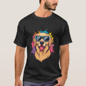 Cool Golden Labrador Retriever Wearing Sunglasses Tシャツ (正面)