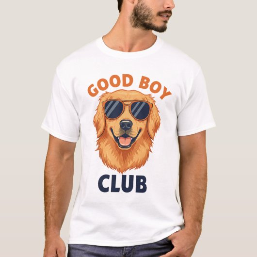 Cool Golden Retriever 'Good Boy Club' T-Shirt Tシャツ (正面)