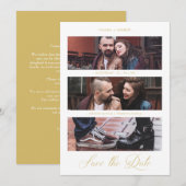 Cool Golden Romantic Wedding 3 Multi Photos (正面/裏面)