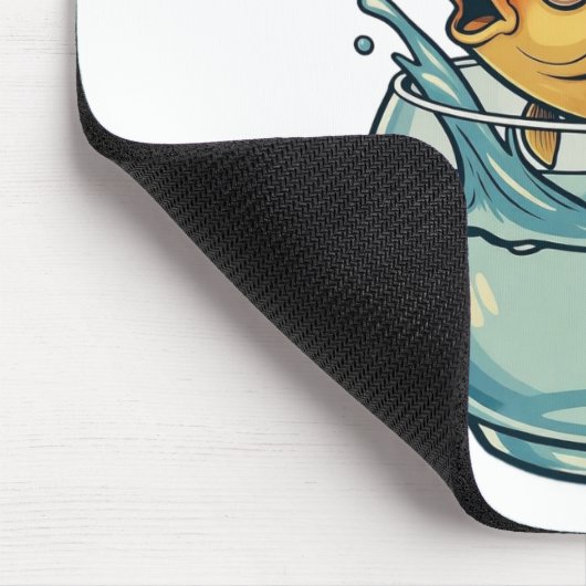 Cool Goldfish Splashing in Sunglasses マウスパッド (コーナー)
