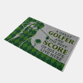 Cool Golfer And His Best Score ドアマット (アングル)