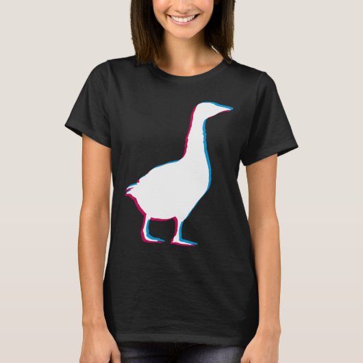 Cool Goose Duck Silhouette Stylish Geese Bird Anim Tシャツ (正面)