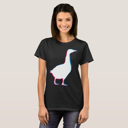Cool Goose Duck Silhouette Stylish Geese Bird Anim Tシャツ (正面フル)