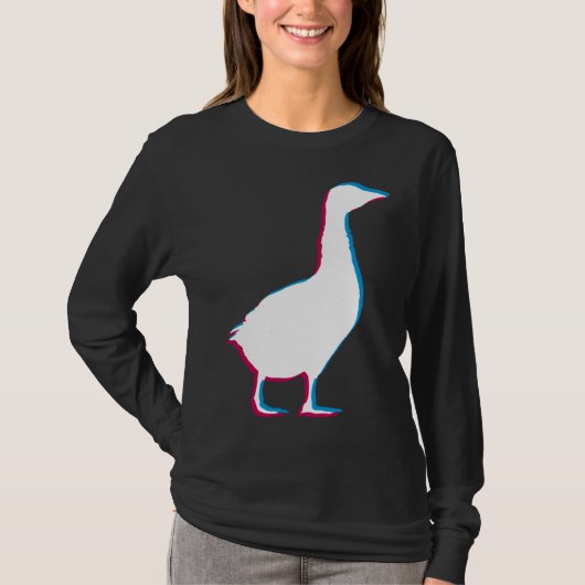 Cool Goose Duck Silhouette Stylish Geese Bird Anim Tシャツ (正面)