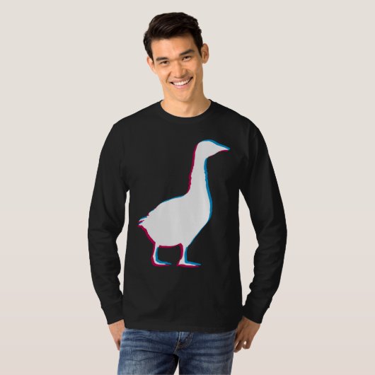 Cool Goose Duck Silhouette Stylish Geese Bird Anim Tシャツ (正面フル)