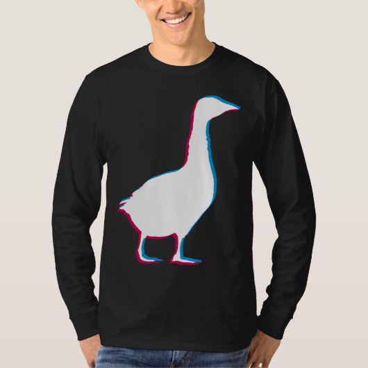 Cool Goose Duck Silhouette Stylish Geese Bird Anim Tシャツ (正面)