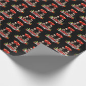 Cool Gothic tiled pattern Valentine skeleton  ラッピングペーパー (角)