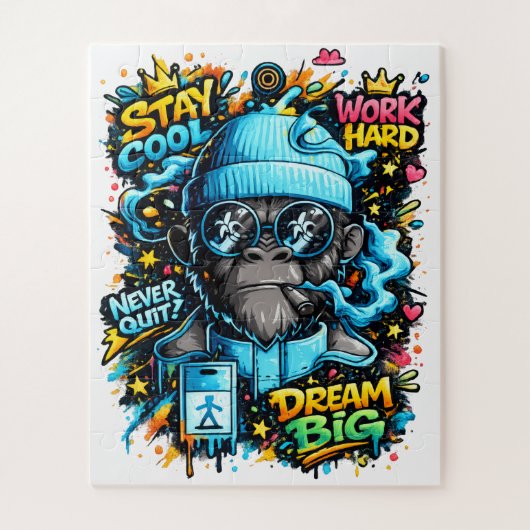 Cool Graffiti Gorilla | Street Art Motivation ジグソーパズル (縦)