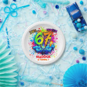 Cool Graffiti Splatter 7th Birthday Party ペーパープレート (パーティー)