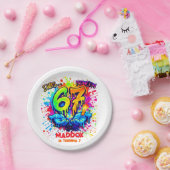 Cool Graffiti Splatter 7th Birthday Party ペーパープレート (パーティー)