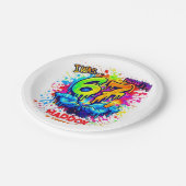 Cool Graffiti Splatter 7th Birthday Party ペーパープレート (アングル)