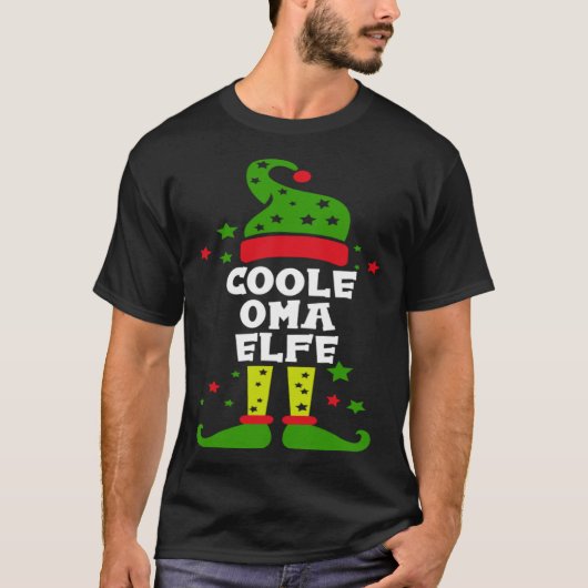Cool grandma elf partner look family outfit Christ Tシャツ (正面)