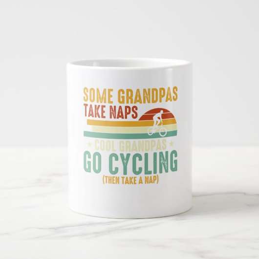 Cool Grandpas Go Cycling ジャンボコーヒーマグカップ (正面)