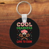 Cool Grandpas Love To Cook Festive Fun Candy Cane  キーホルダー (正面)