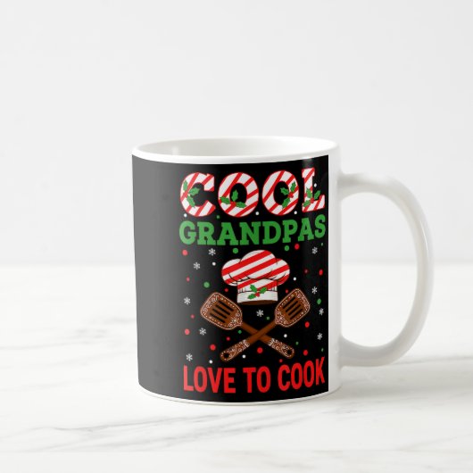 Cool Grandpas Love To Cook Festive Fun Candy Cane  コーヒーマグカップ (右)