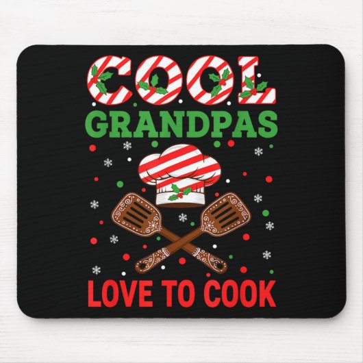 Cool Grandpas Love To Cook Festive Fun Candy Cane  マウスパッド (正面)