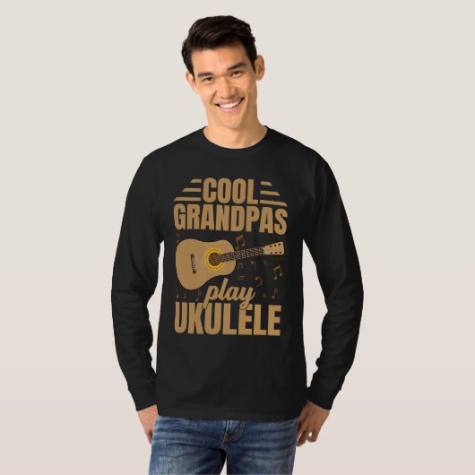 Cool Grandpas Play Ukulele  Player Music  Graphic Tシャツ (正面フル)