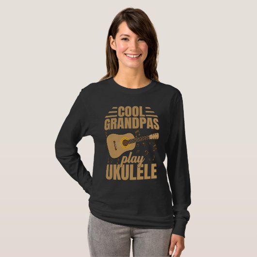 Cool Grandpas Play Ukulele  Player Music  Graphic Tシャツ (正面フル)