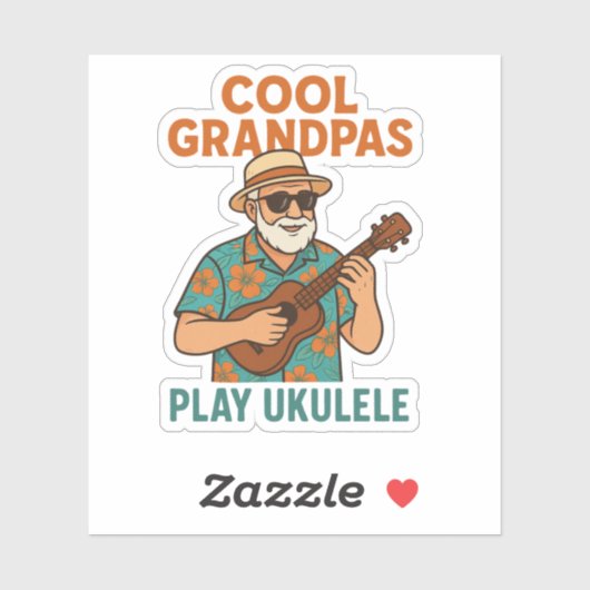 Cool Grandpas Play Ukulele Sticker シール (シート)