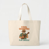 Cool Grandpas Play Ukulele Tote Bag ラージトートバッグ (正面)