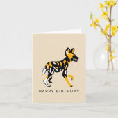 Cool graphic African wild dog -Painted DOG - カード (黄色い花)