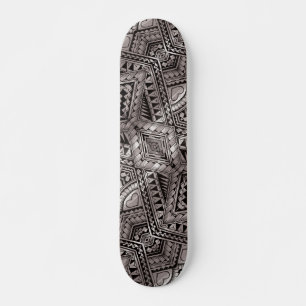 Cool Graphic Black and White Tribal Tattoo Pattern スケートボード