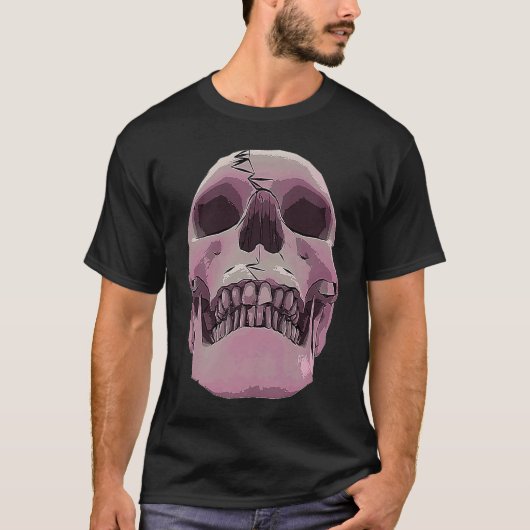 Cool Graphic Skull  Death Skeleton Goth Halloween  Tシャツ (正面)