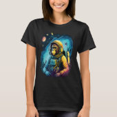 Cool Graphic Space Chimp Monkey Astronaut Cosmonau Tシャツ (正面)