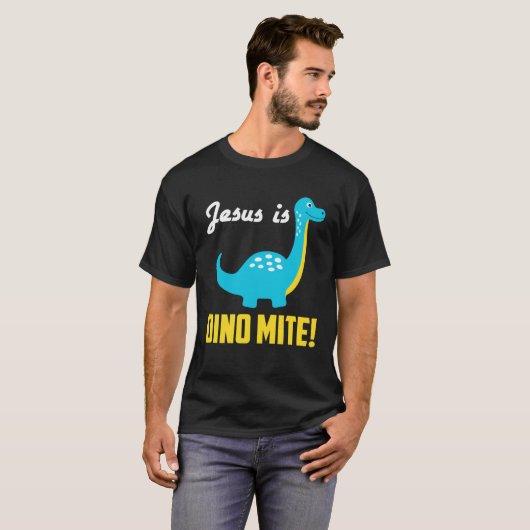 Cool Graphic Tees  Jesus Is Dino Mite Tシャツ (正面フル)