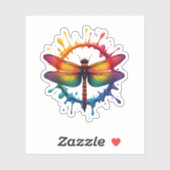 Cool Graphic Tie Dye Sunglasses Dragonfly Illustra シール (シート)