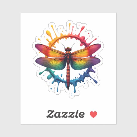 Cool Graphic Tie Dye Sunglasses Dragonfly Illustra シール (シート)