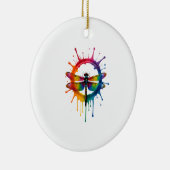 Cool Graphic Tie Dye Sunglasses Dragonfly Illustra セラミックオーナメント (右)