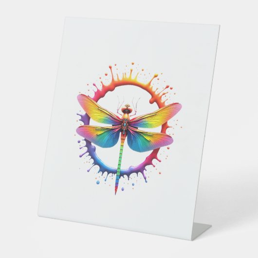 Cool Graphic Tie Dye Sunglasses Dragonfly Illustra 台座サイン (正面)