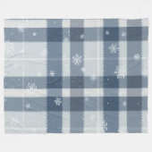 Cool Gray Minimalist Plaid Fleece Blanket フリースブランケット (正面(横))