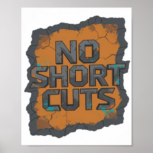 Cool Gray NO SHORT CUTS 3Dテキストアート ポスター (正面)