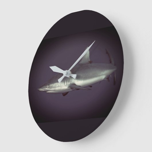 Cool Gray Reef Shark ラージ壁時計 (傾斜)