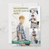 Cool Green Black Photos Magazine Cover Graduation 招待状 (裏面)