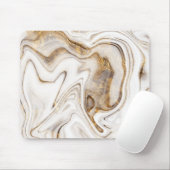 Cool Green Marble Gold White マウスパッド (マウス)