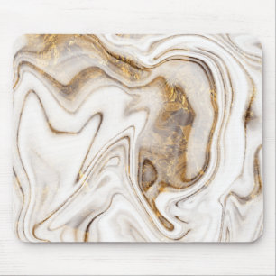 Cool Green Marble Gold White マウスパッド